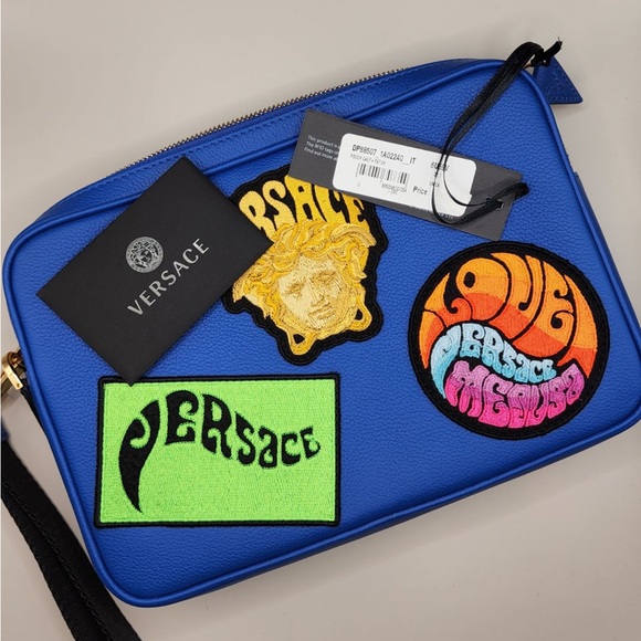 Versace Grained Calfskin Patchwork Pouch - Picture 5 of 6